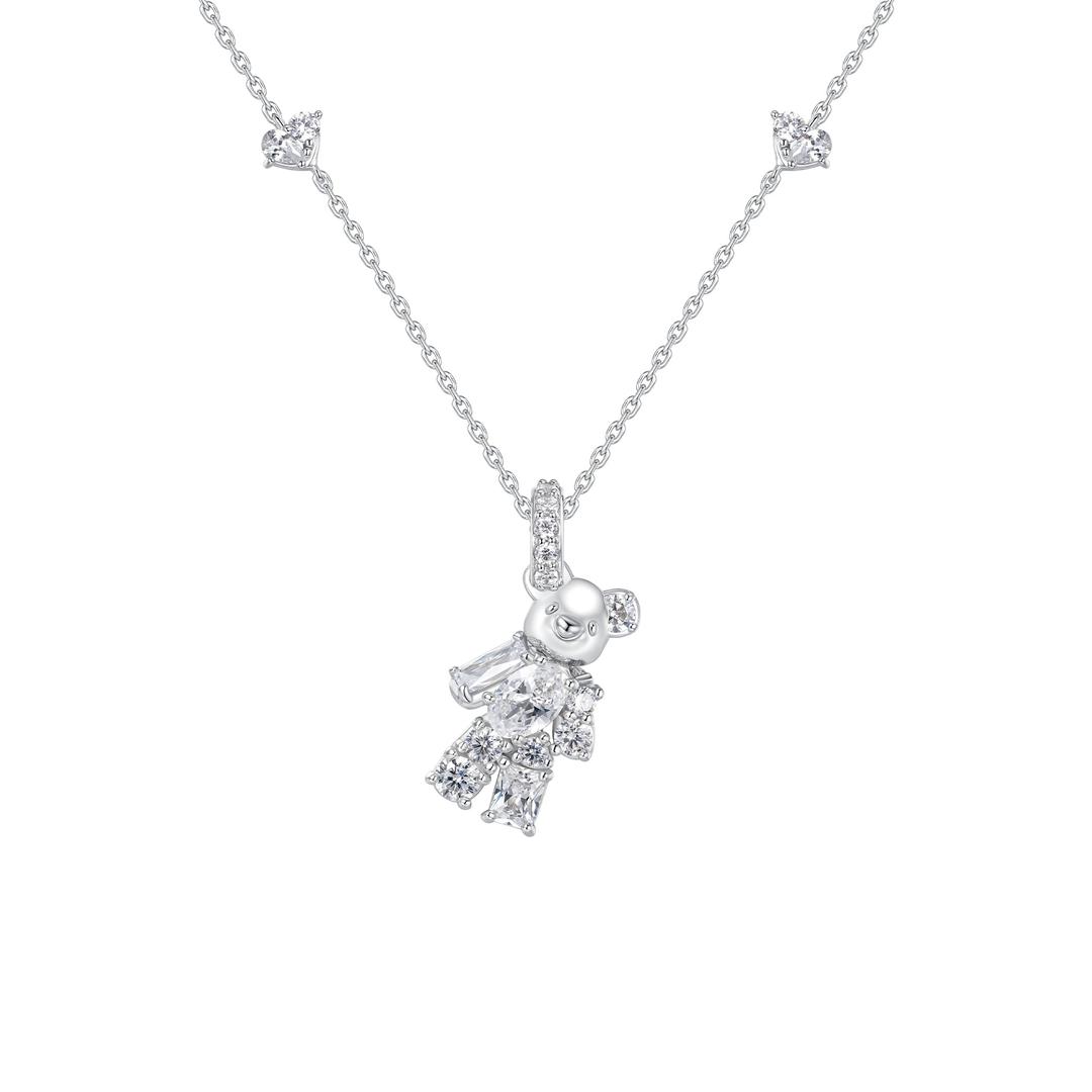 Paradise / Gemstone Patch up Mini Bear Necklace - Pre Order