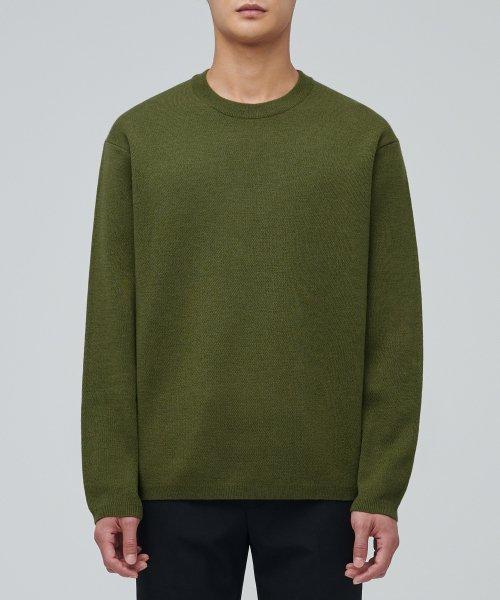 미니멀 크루 넥 니트 [아보카도]