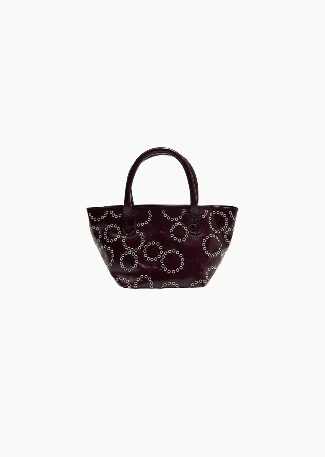 mini capazo bag, burgundy