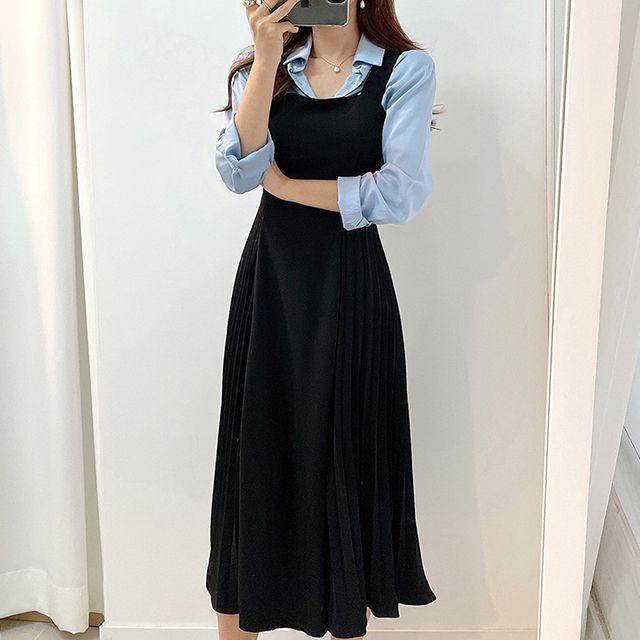 [MADE/하객룩추천/~XL] 플리츠 뷔스티에 원피스 - 3color