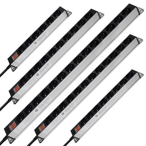 현대일렉트릭 국산 안전 알루미늄 멀티탭 블랙 6구 8구 10구 12구 14구 1.5M 2.5M 5M 전기 멀티 콘센트 서버 랙 용 전산실 디에스 - 멀티탭 | 쿠팡