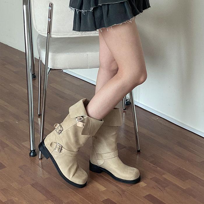 노팅스 투웨이 버클 미들 부츠[3.5CM]