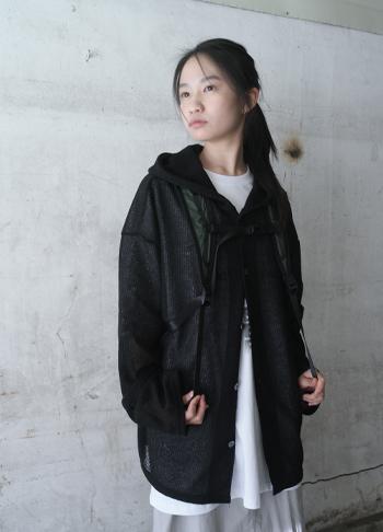 mesh hood cardigan (3c)