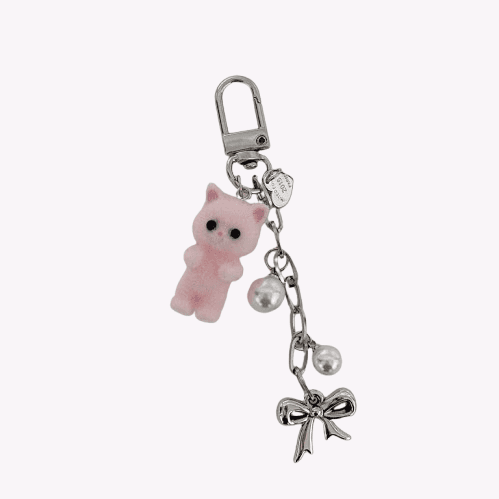 Pink cat keyring (핑크 고양이 키링)
