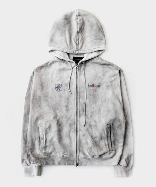 선 페이디드2 후드 집업 - 화이트