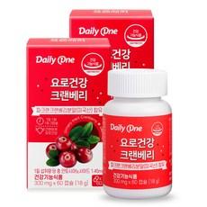 데일리원 요로건강 크랜베리 18g, 60정, 2개