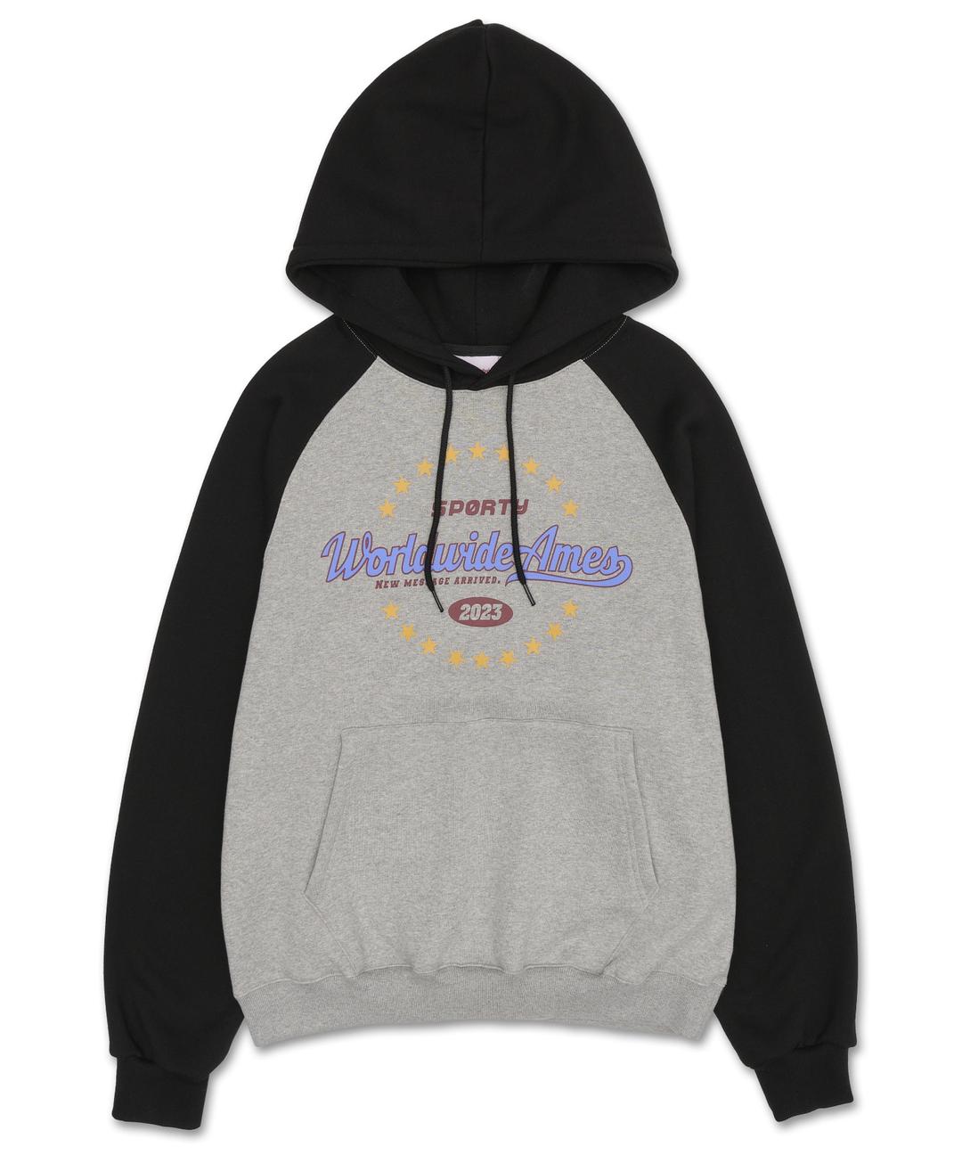 SURROUNDING STAR RAGLAN HOODIE GREY (AM2DFUM404A)