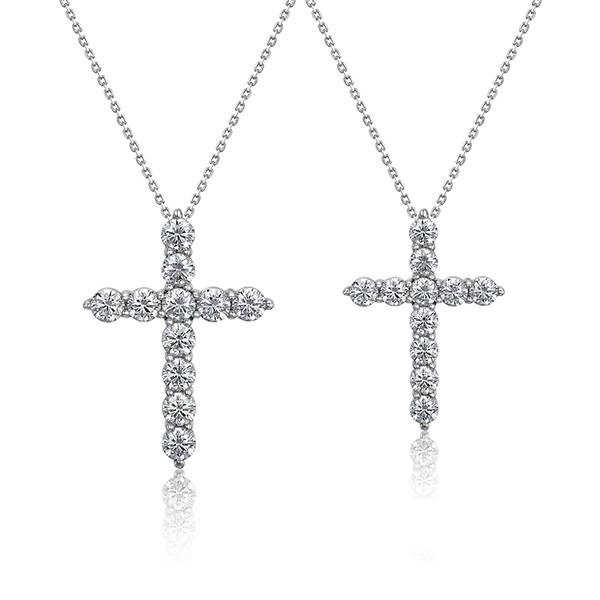 GEMSTONE CROSS NECKLACE / 2 SIZE