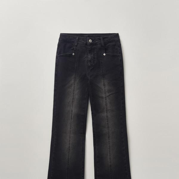 [8월 16일 예약배송] 워시드 데님 부츠컷 팬츠 [그레이]