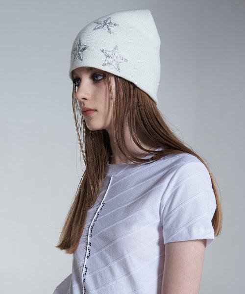 Star crystal cubic Beanie [Ivory]