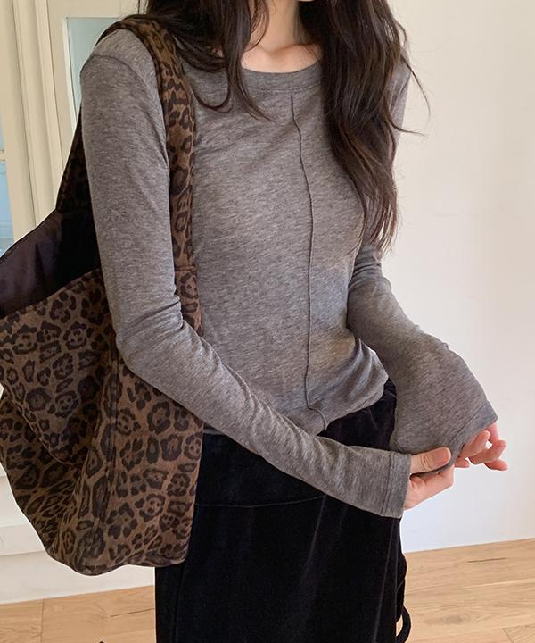 모어라운드 라본티 라운드 울 슬림 절개 긴팔 티셔츠 -6color (기본티셔츠/울티셔츠/겨울티셔츠/절개티셔츠/스판티셔츠/레이어드티셔츠/이너티셔츠/데일리룩/출근룩/하객룩)