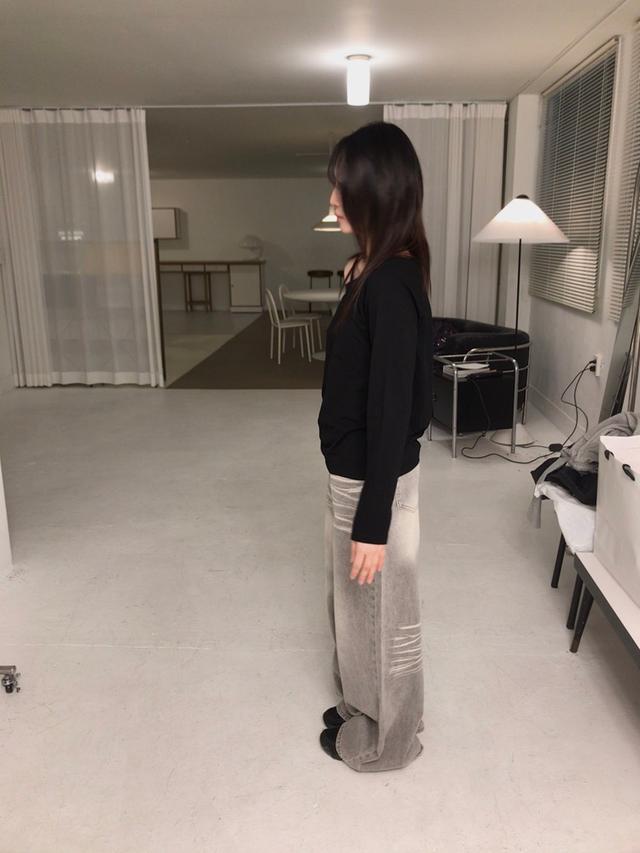 Gray Denim Pants