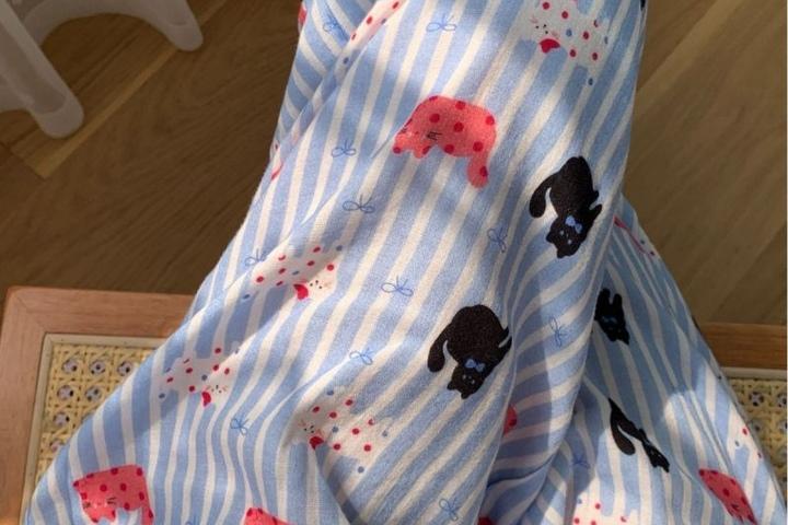 팜캣 스트라이프 순면 잠옷 바지 1color