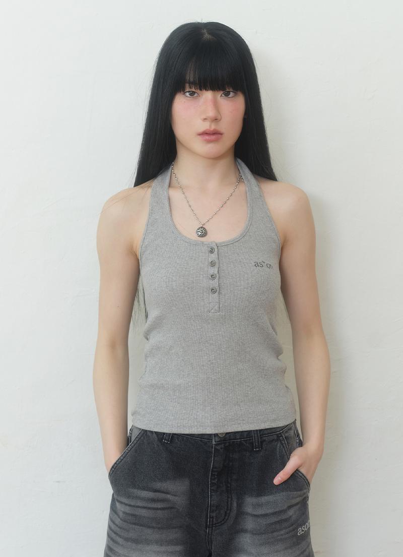 POUND HALTER SLEEVELESS / GRAY