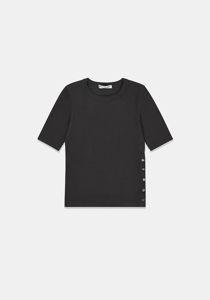 [1차 리오더] Side button tee (Charcoal)