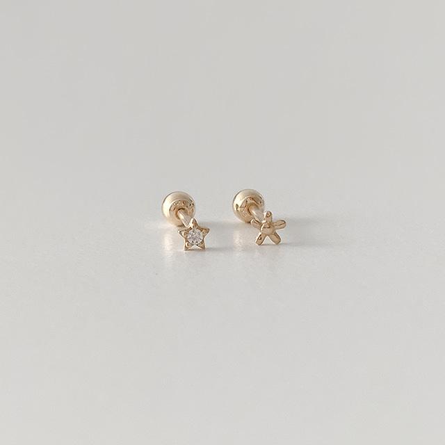 14Kgold / 깨알별꽃 피어싱