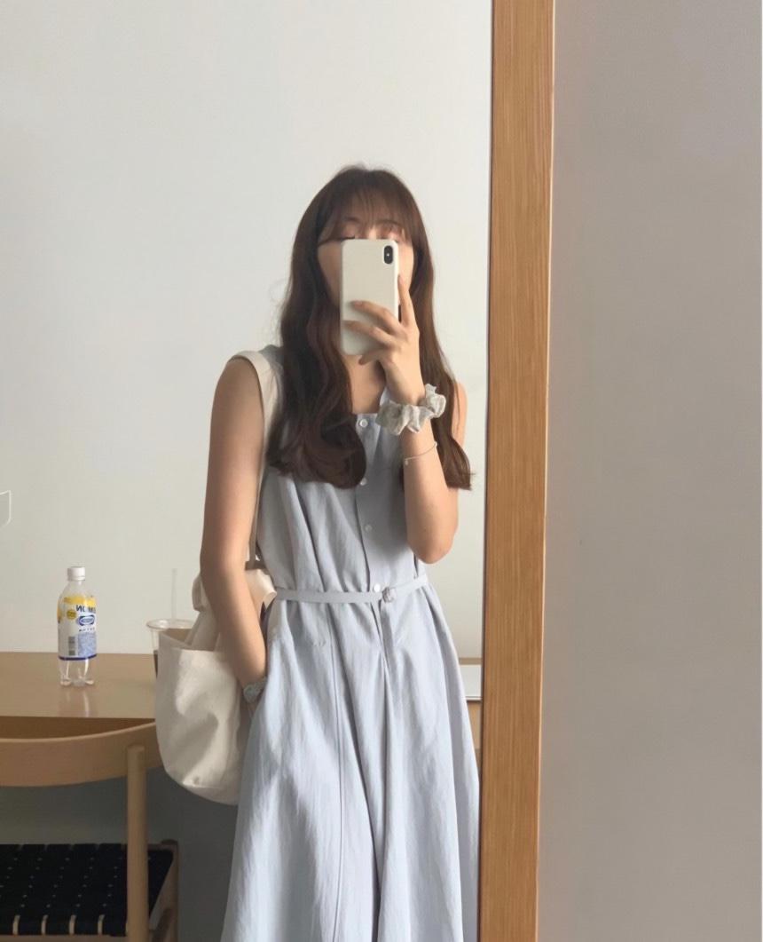 버터프레즐마켓 리터 엘리제 벨트 나시 원피스 2color