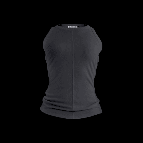 워너비즈핏(WANNABEZFIT)  슬릭 클래식 홀터넥 탱크탑 차콜 - 사이즈 & 후기 | 무신사