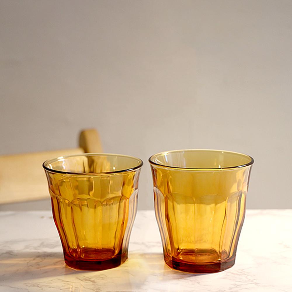 듀라렉스 강화유리 피카디 엠버 250ml 전사인쇄 유리컵인쇄 예쁜 글라스 홈카페용 카페용 글라스