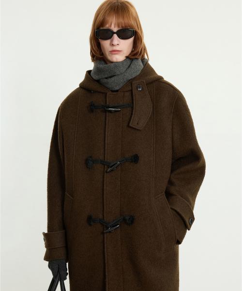 Wool Boucle Duffle Coat (Brown) TNCO5F104W2