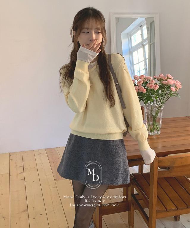 [#.New Arrival] 케슨 브이넥 울 니트 (wool 10%)