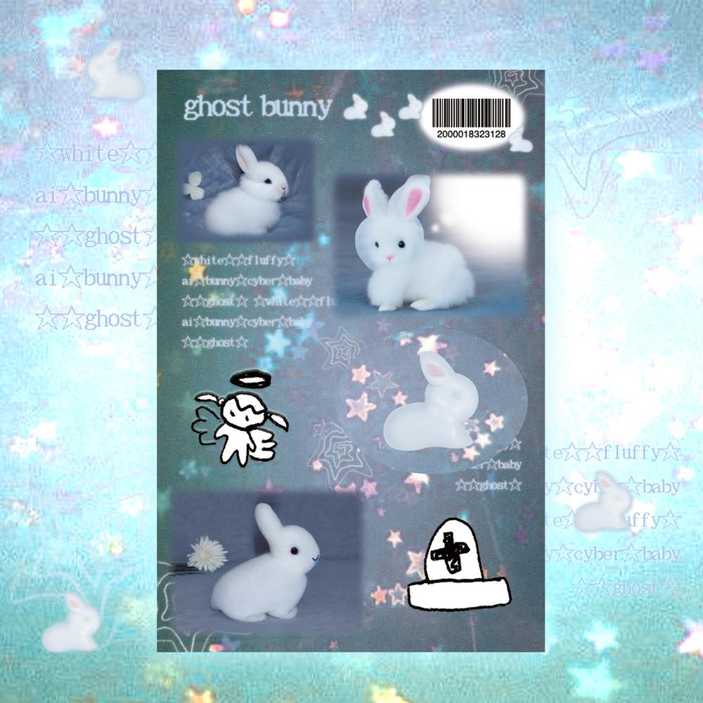 ghost bunny sticker