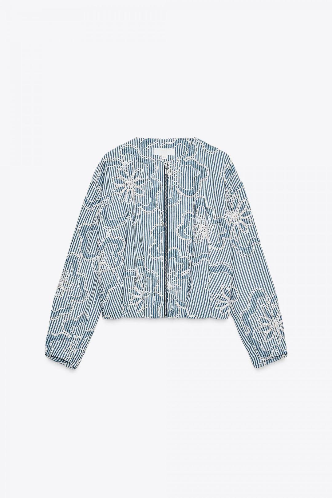스페인샵 자라 스트럭처 봄버 재킷 7971/946 BLUE/WHITE
