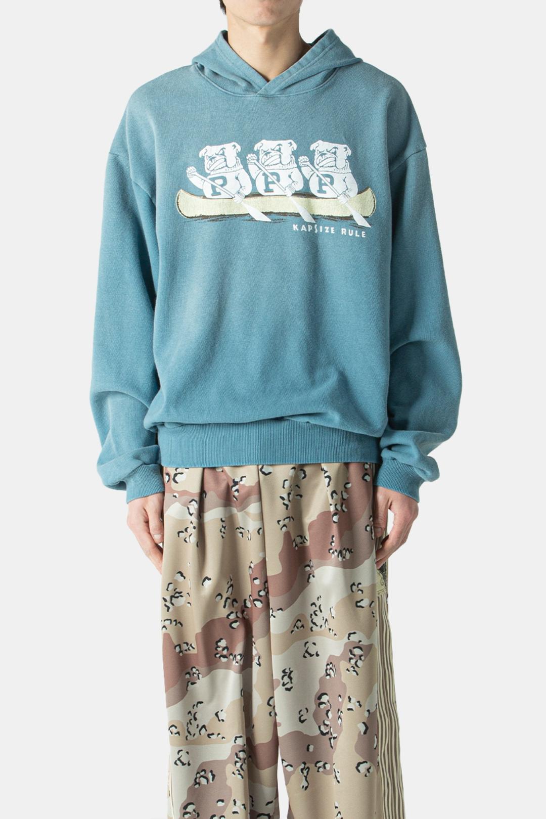 SWT KNIT HOODIE ("P\" BULLDOG) TURQUOISE