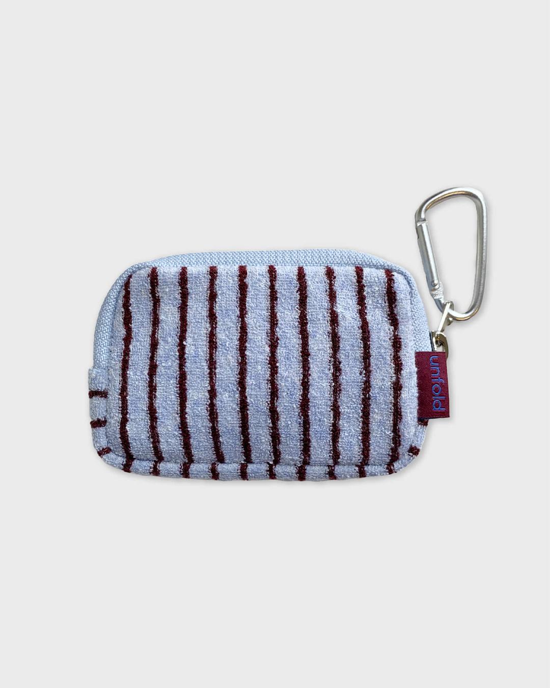 Terry card case (blue-burgundy)