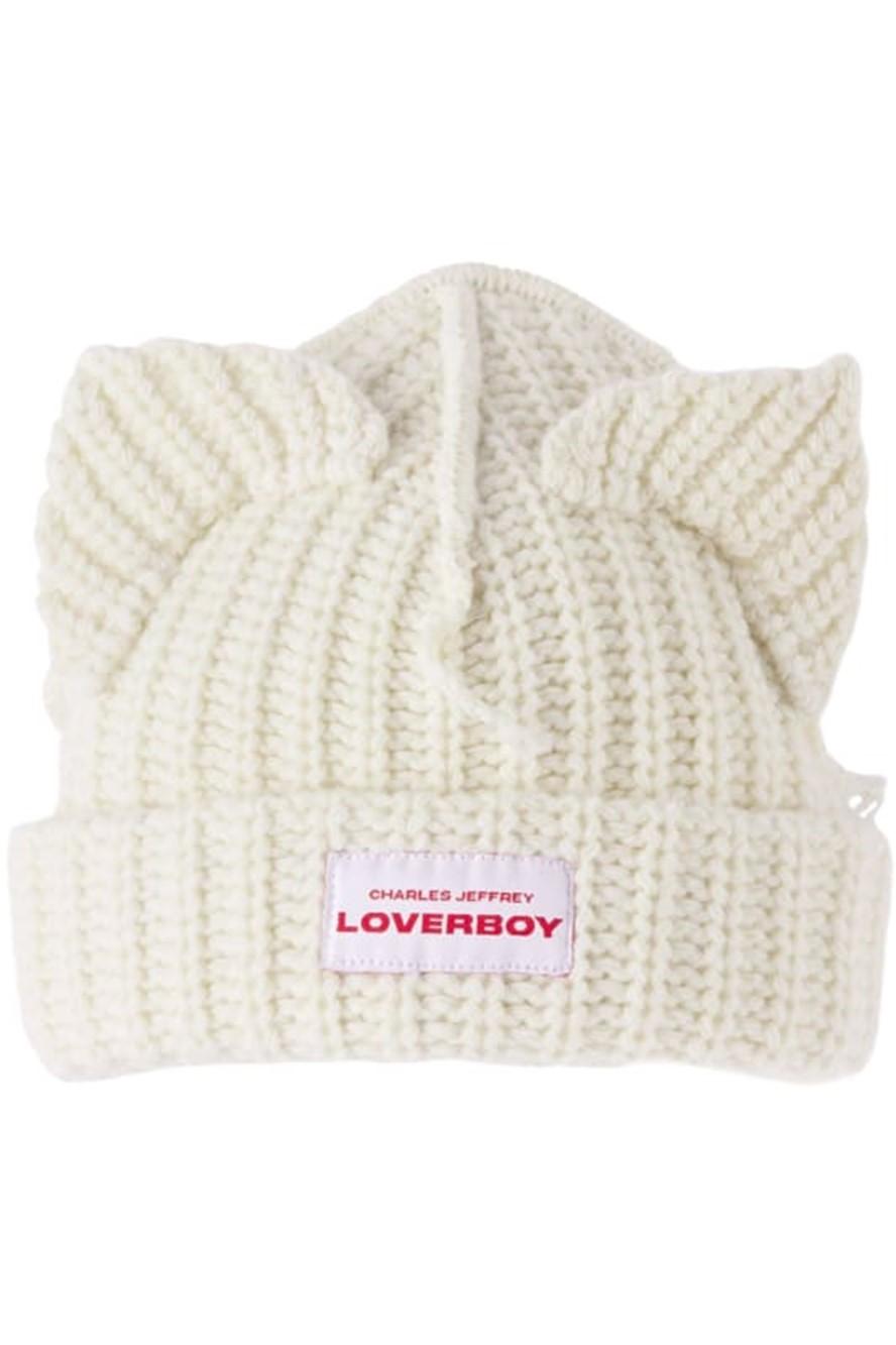 비니 Baby Off-White Chunky Ears Beanie 221101M000081