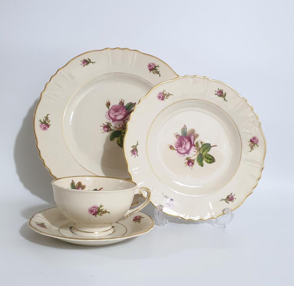 [앤틱] 시라쿠스 빅토리아 로즈 디너 접시 빈티지 미국 예쁜그릇