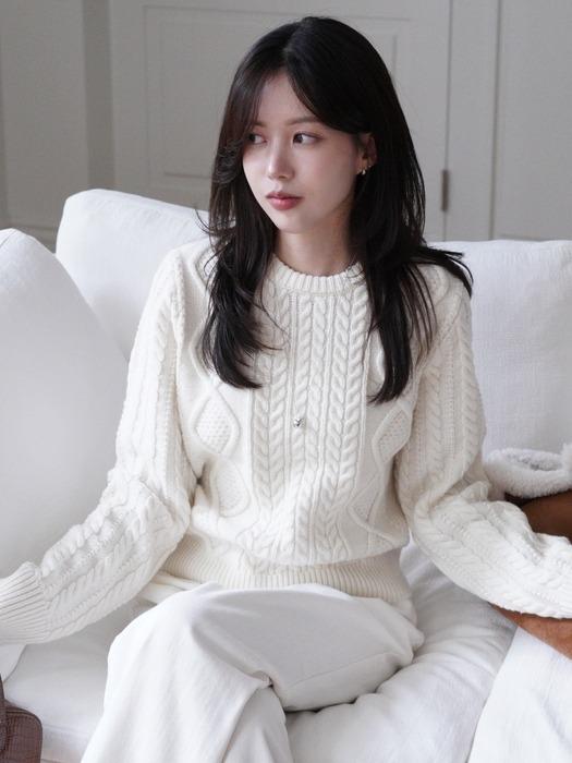 Classic Cable Knit Pullover_2color