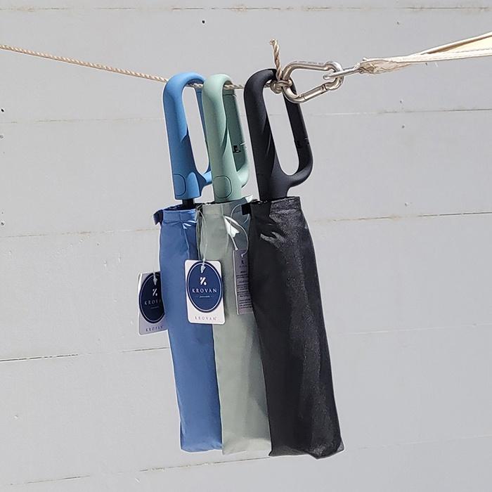 크로반 튼튼한 3단우산 카라비너 KR27