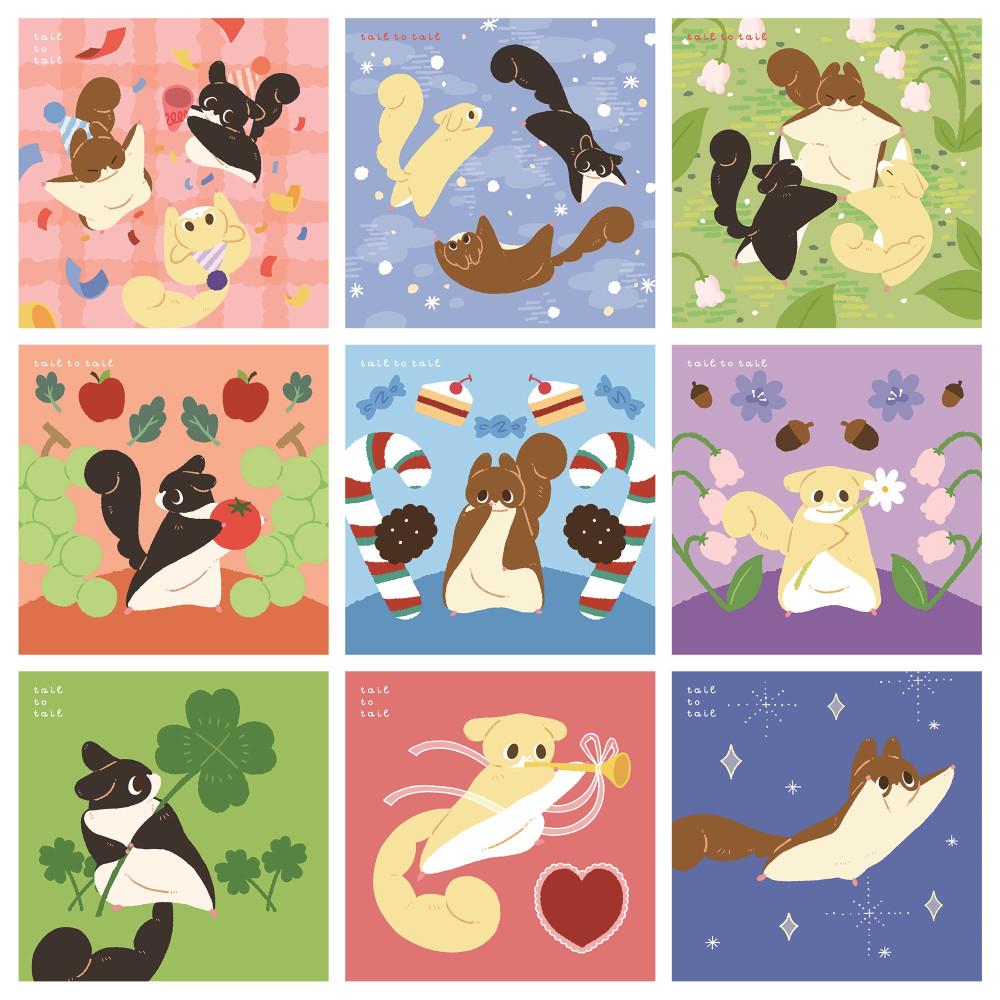 테일 투 테일 일러스트 엽서