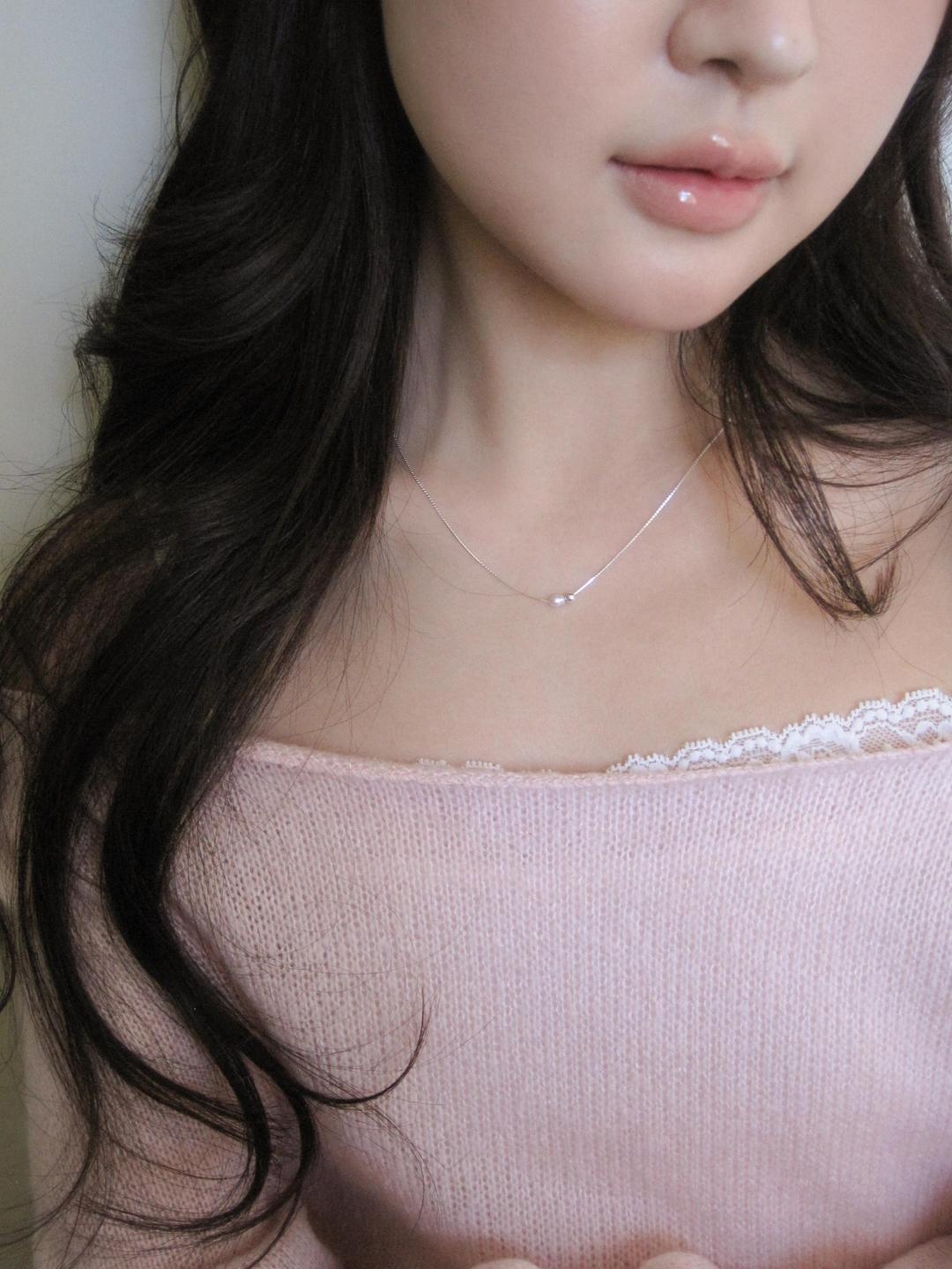 [925 Silver] Lily Pearl Necklace