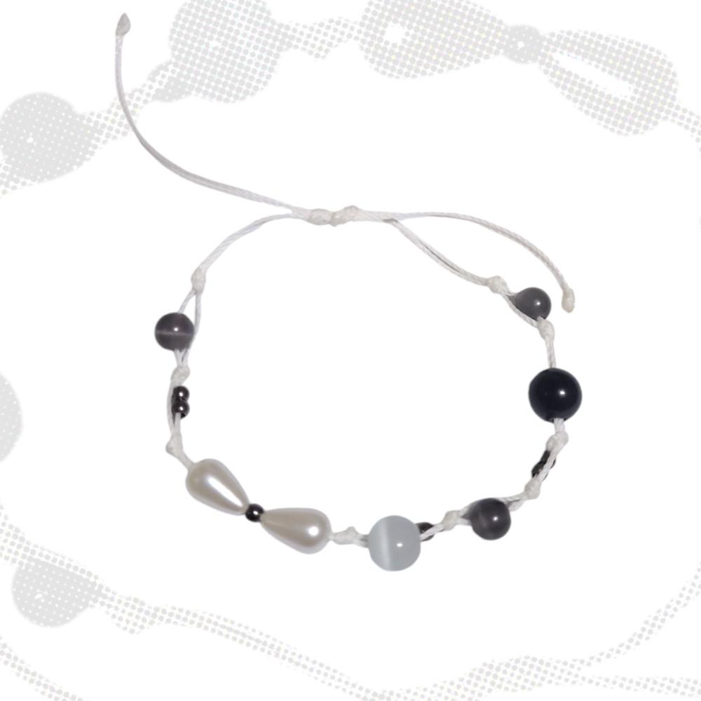 단하나 원앤온리 매듭 팔찌 진주리본(블랙)