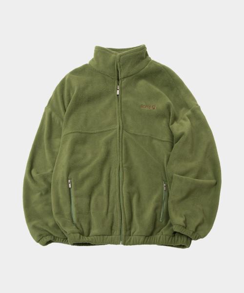 소프트 로고 포인트 베이직 플리스 집업 웜 후리스 점퍼 [그린]