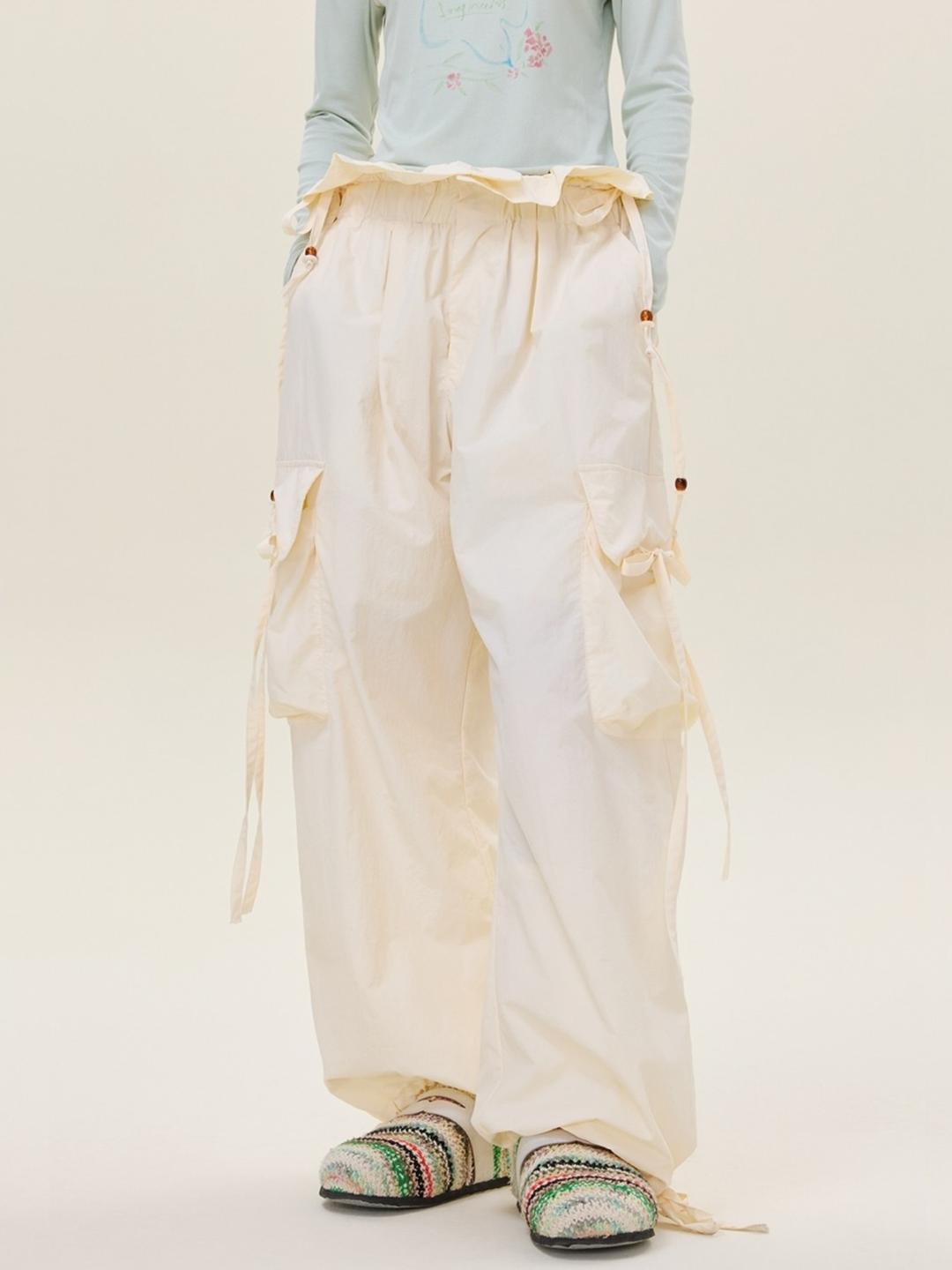 MOSTWANTEDLAB Ruffle Bud Quick Dry Overall Pants (2color)