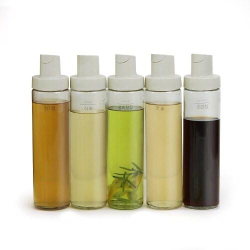 이우아여사 자동개폐 사각 슬림 오일병 아이보리 500ml (5개)