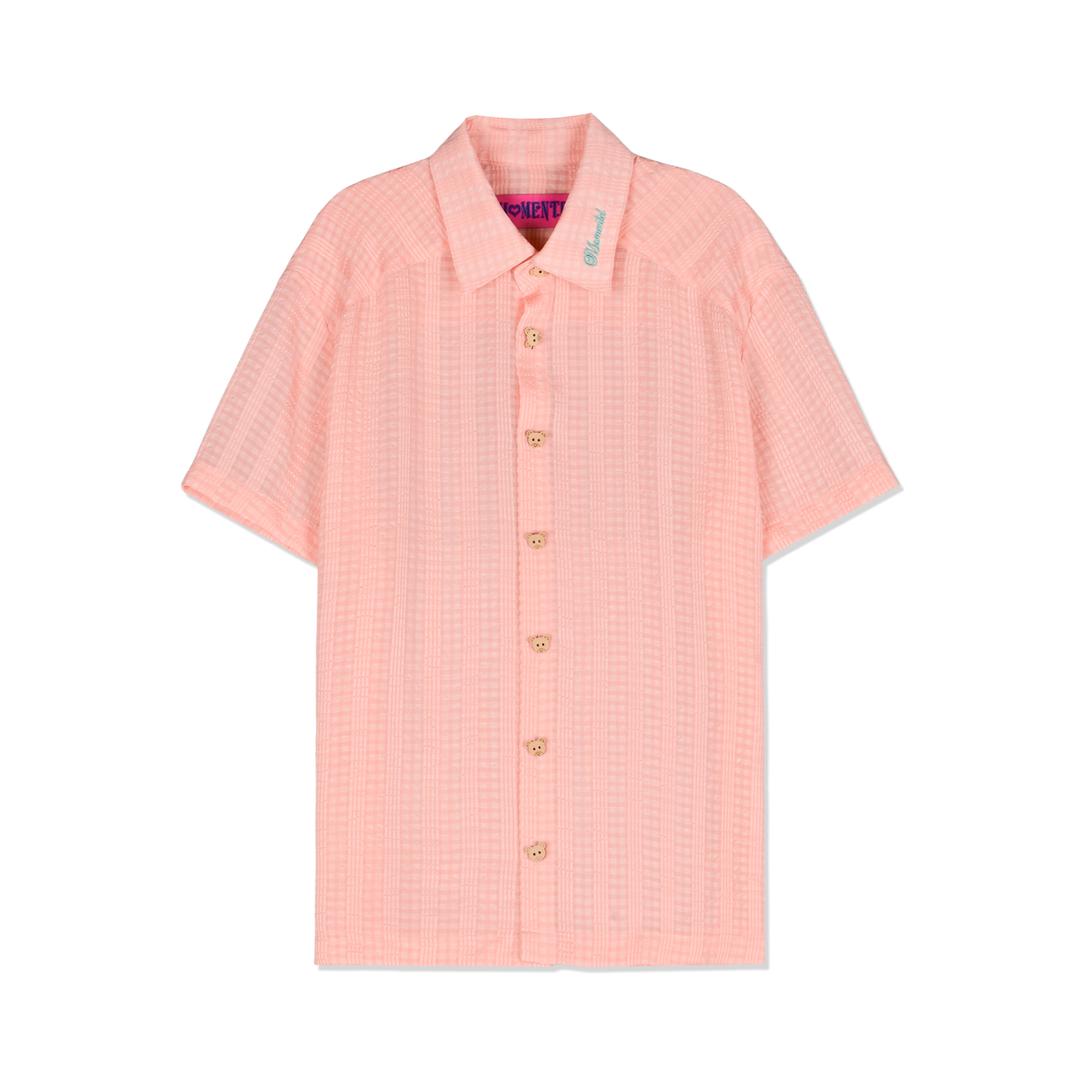 bear button checkered shirt [Pink] (15% off pre-order)