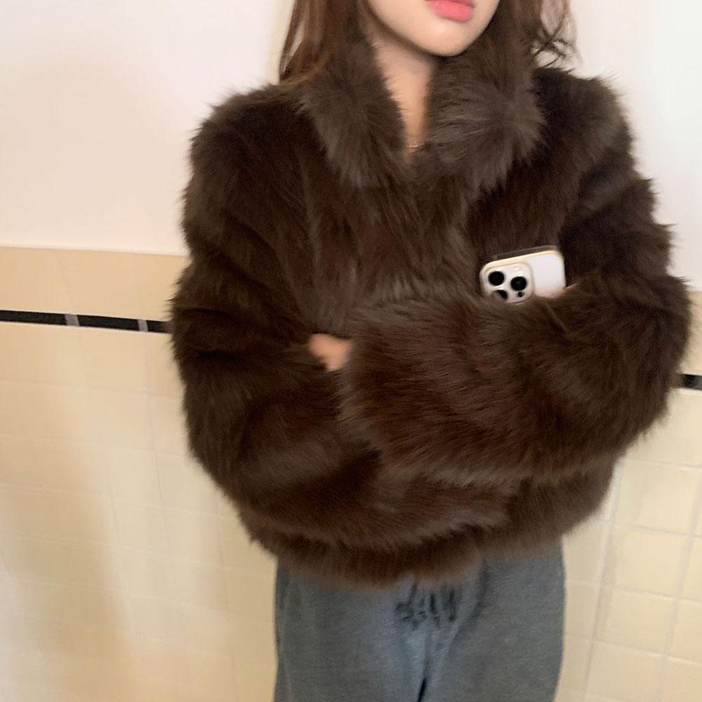 리즈닝 [주문폭주/브라운당일/3온스누빔]소피아 하이넥 밍크 퍼자켓