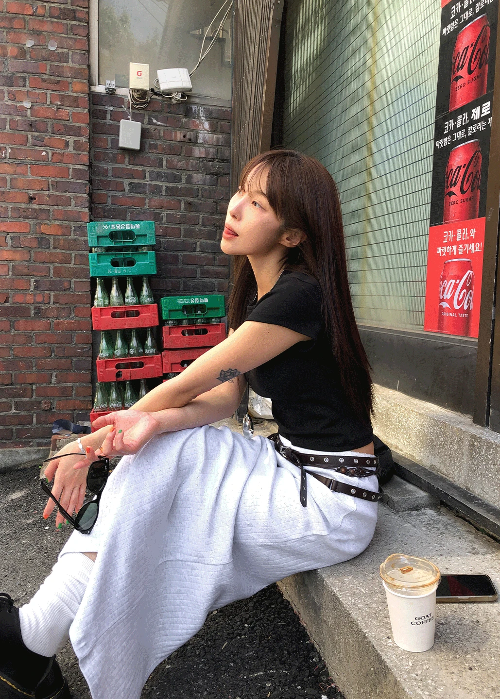 PUNCHING LONG SKIRT