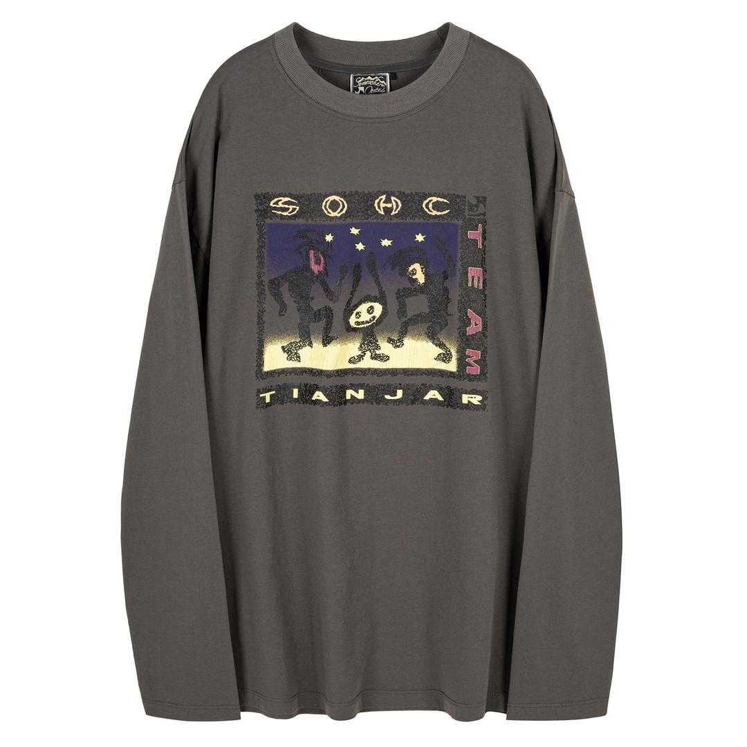 TIANJAR Surfing L/SL_11UST106 CHARCOAL