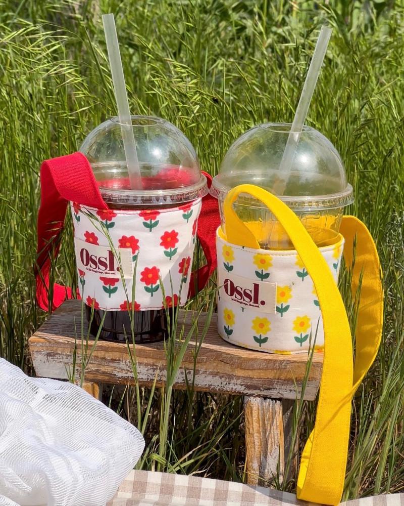 [Ossl] 오슬 핸드메이드 플라워 드링크백 텀블러백