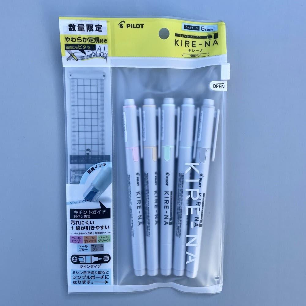 파이롯트 키레나 형광펜 페일 컬러 5색 세트 KIRENA 트윈형광펜
