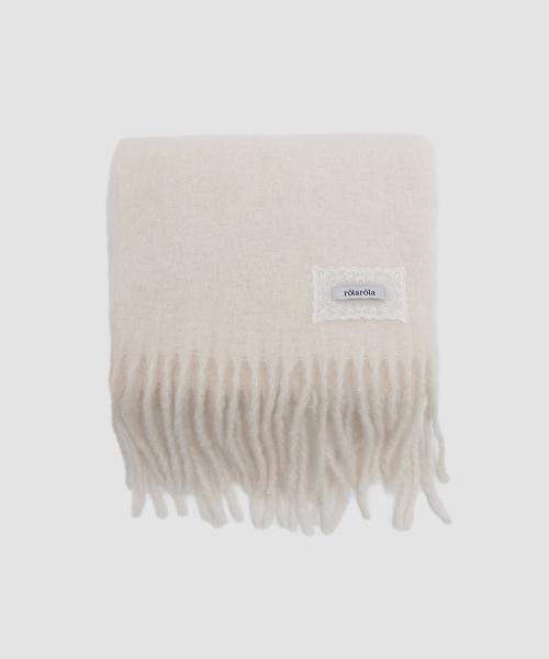 LACE LABEL HAIRY MUFFLER IVORY