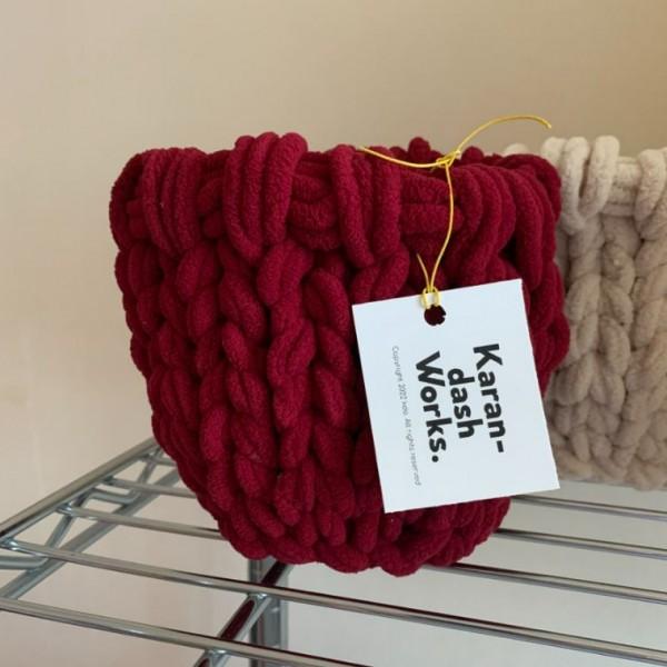 보송보송 바구니 Pluffy basket _ Burgundy