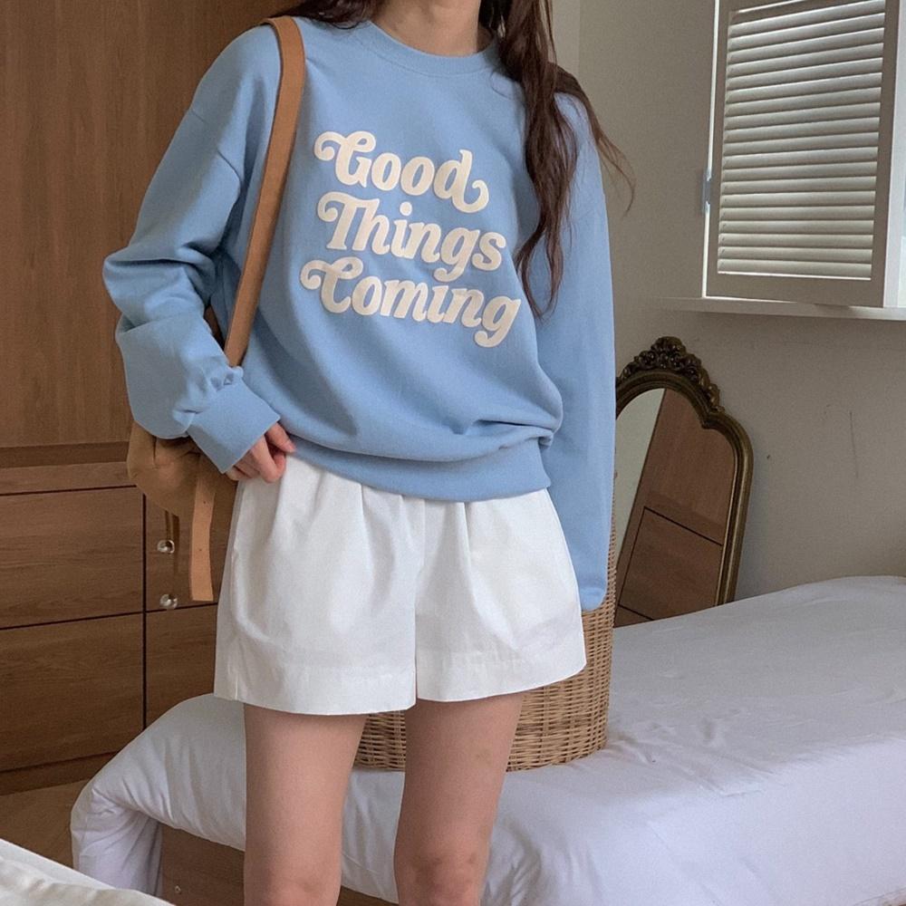 크롭 맨투맨 나염 긴팔 티셔츠 오트밀 소라 버건디 가을 겨울