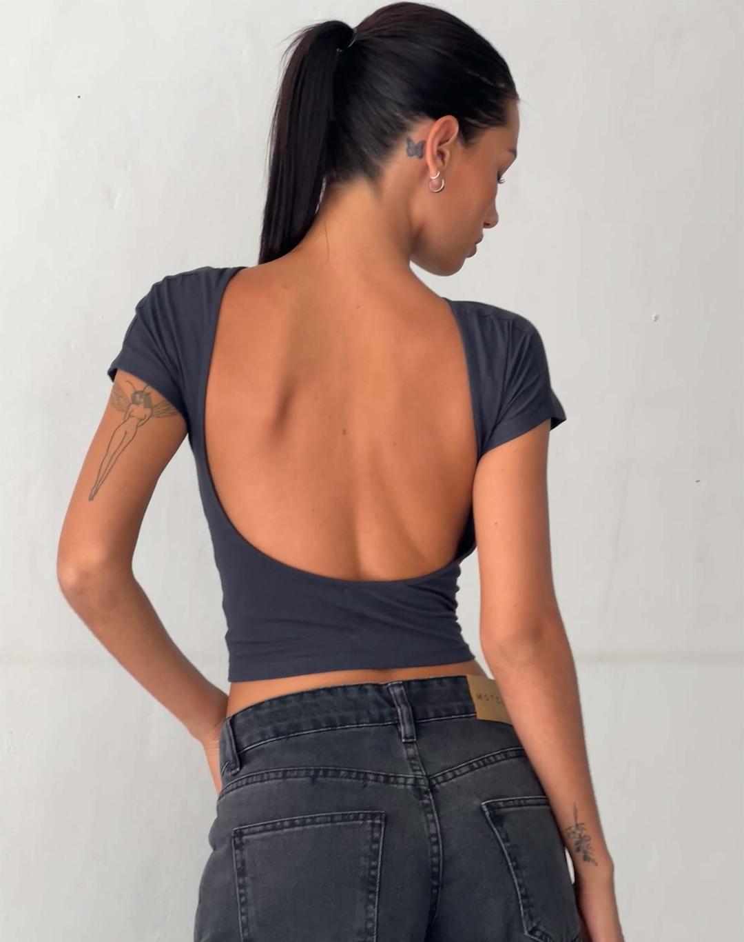 Xiwang Crop Top in Ocean Storm - S