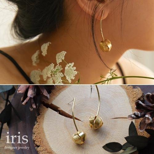 cherry flower_Earring [이리스 주얼리 금속공예 꽈리꽃 귀걸이 18K gold plating]